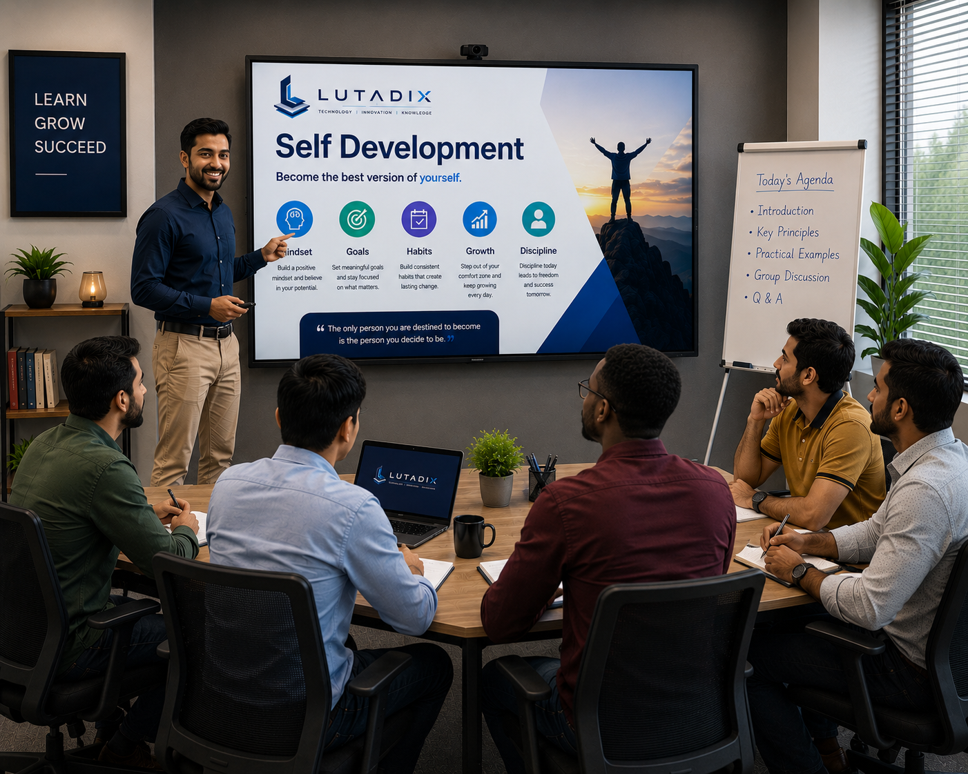Lutadix Learn team planning a tailored business learning program